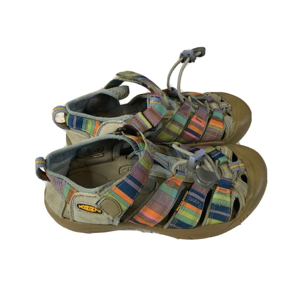 KEEN Girl's/Youth - Size 3 - Striped - Waterproof Water Sandals Hiking Shoes